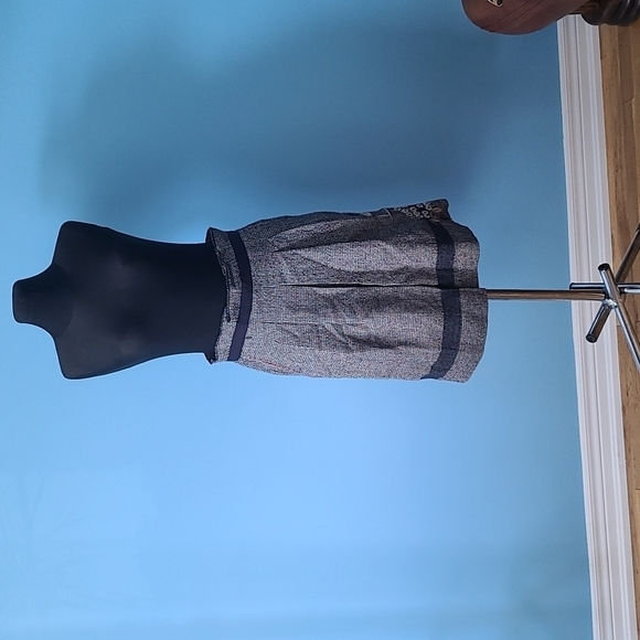 RENE Derhy tweed wool floral embroidery skirt , S - Picture 4 of 13